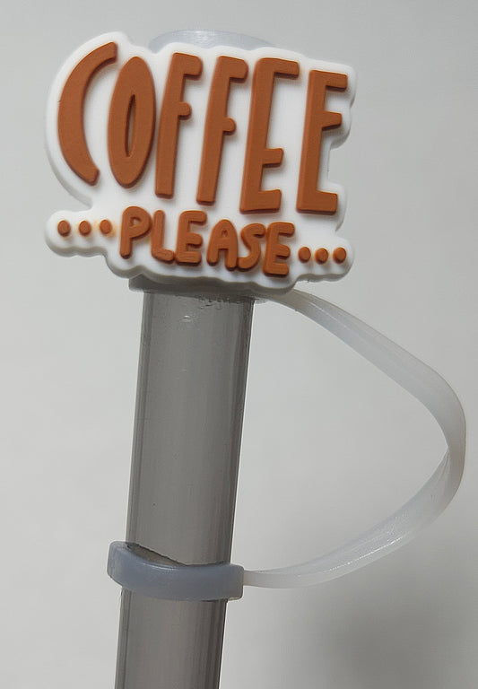 "Coffee please" Straw Topper
