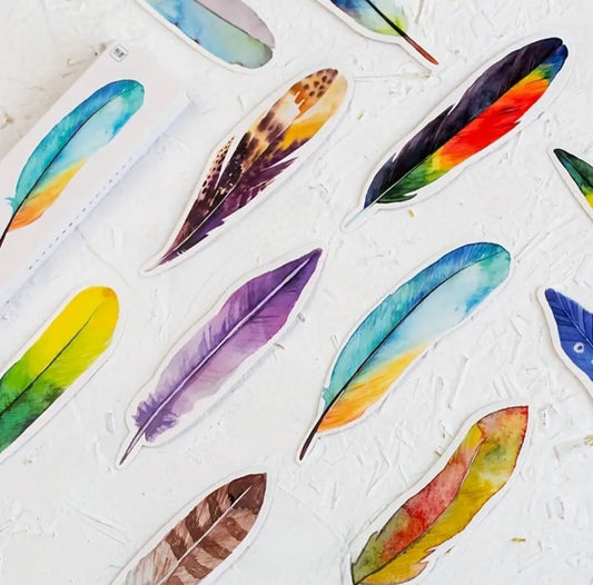 Feather Bookmarks - 3 pc Assorted
