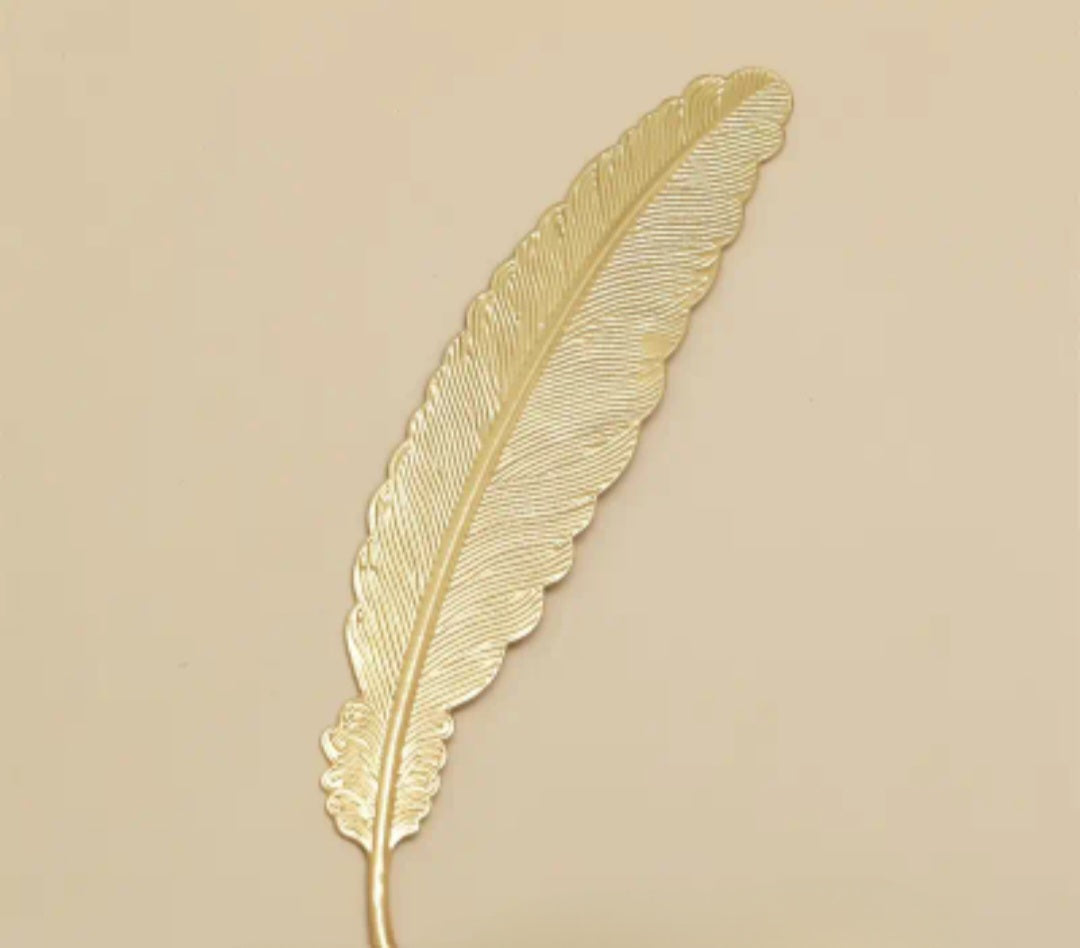 Feather Bookmark - Gold