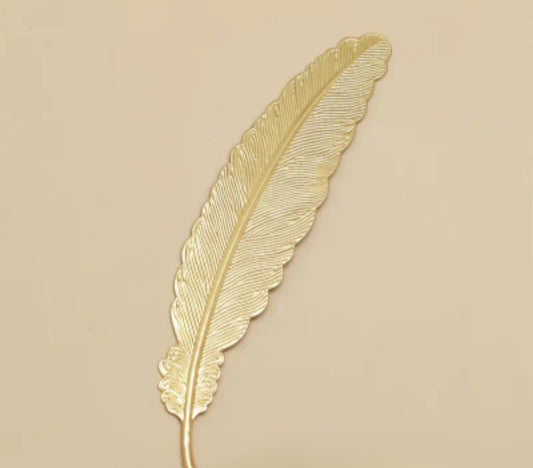 Feather Bookmark - Gold