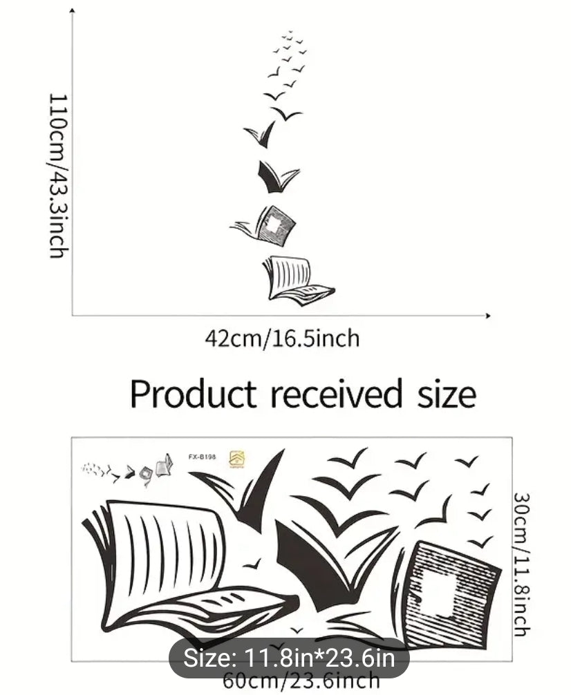 Books to Birds Wall Decal