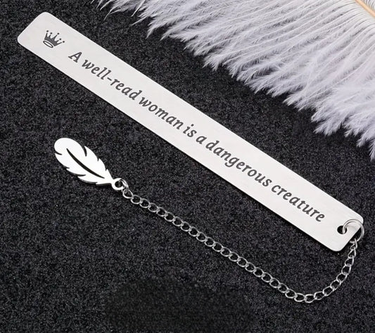 "A well-read woman...." Metal Bookmark